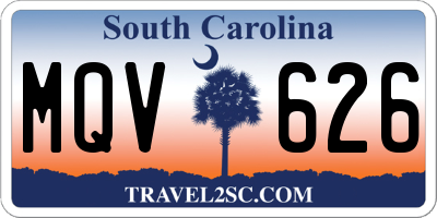 SC license plate MQV626