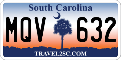 SC license plate MQV632