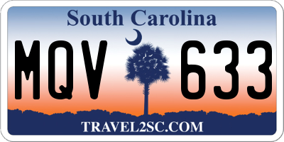 SC license plate MQV633