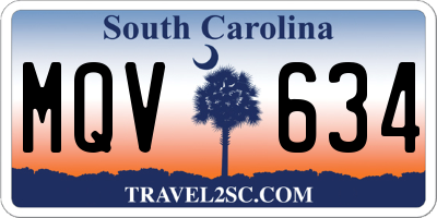 SC license plate MQV634