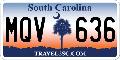 SC license plate MQV636