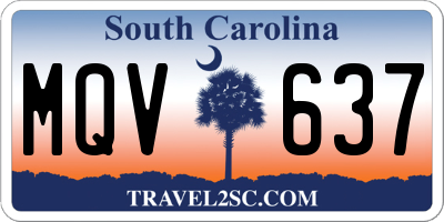 SC license plate MQV637