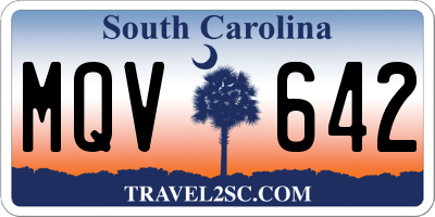 SC license plate MQV642