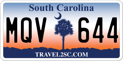 SC license plate MQV644