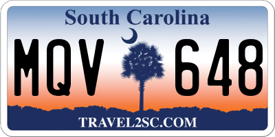 SC license plate MQV648