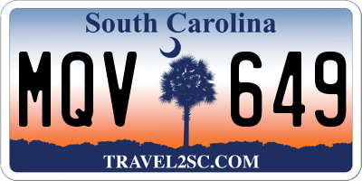 SC license plate MQV649