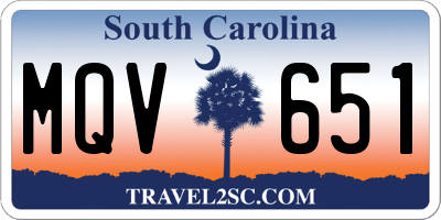 SC license plate MQV651