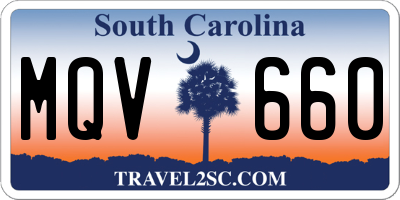 SC license plate MQV660
