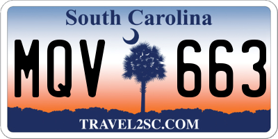 SC license plate MQV663