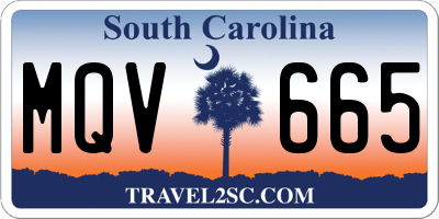 SC license plate MQV665