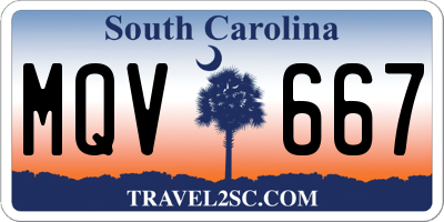 SC license plate MQV667