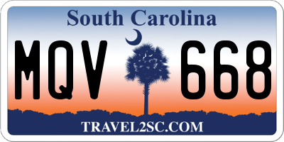SC license plate MQV668
