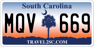 SC license plate MQV669