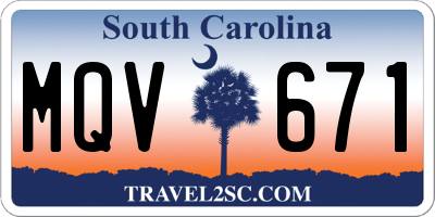SC license plate MQV671