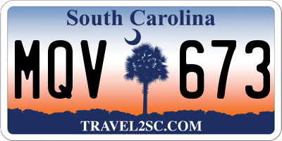 SC license plate MQV673