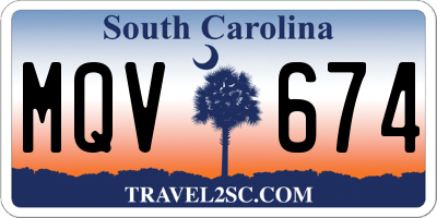 SC license plate MQV674