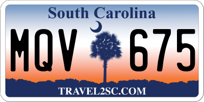 SC license plate MQV675