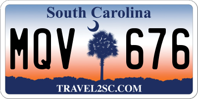 SC license plate MQV676