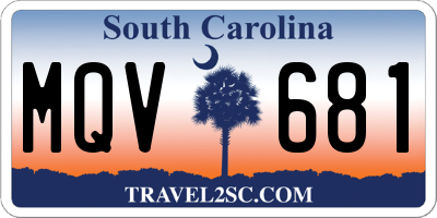 SC license plate MQV681