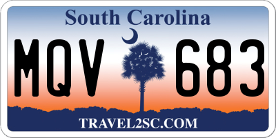 SC license plate MQV683