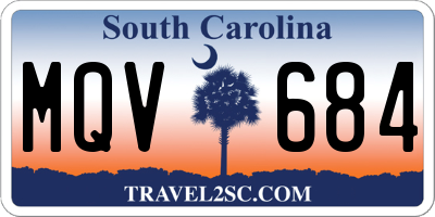 SC license plate MQV684