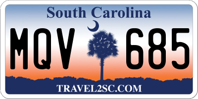 SC license plate MQV685