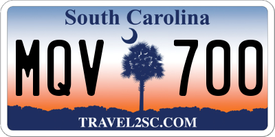 SC license plate MQV700