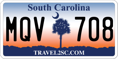SC license plate MQV708