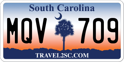 SC license plate MQV709