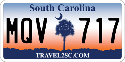 SC license plate MQV717