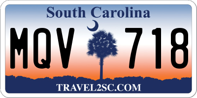 SC license plate MQV718