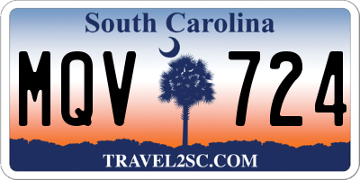 SC license plate MQV724