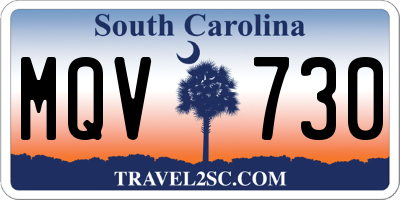 SC license plate MQV730