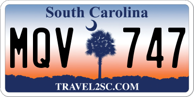 SC license plate MQV747