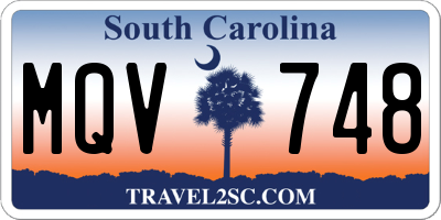 SC license plate MQV748