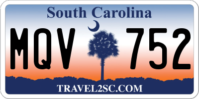 SC license plate MQV752