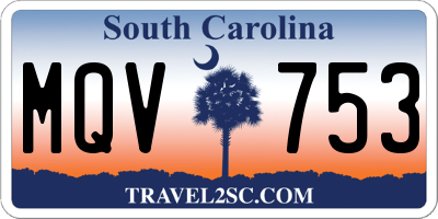 SC license plate MQV753