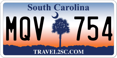 SC license plate MQV754
