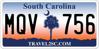 SC license plate MQV756