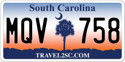 SC license plate MQV758