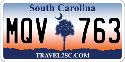 SC license plate MQV763