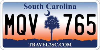 SC license plate MQV765