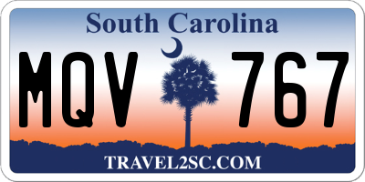 SC license plate MQV767