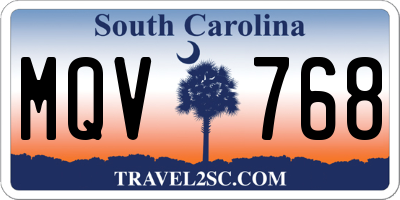 SC license plate MQV768