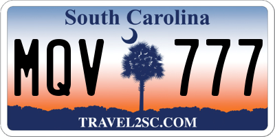 SC license plate MQV777