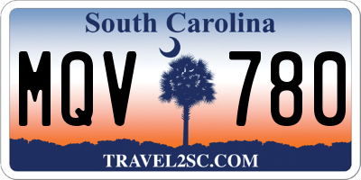 SC license plate MQV780