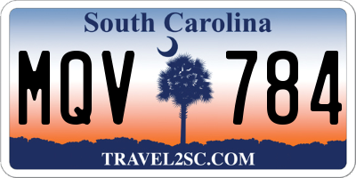 SC license plate MQV784