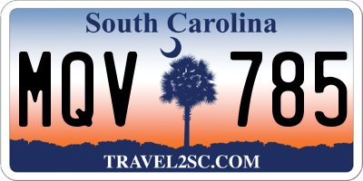 SC license plate MQV785