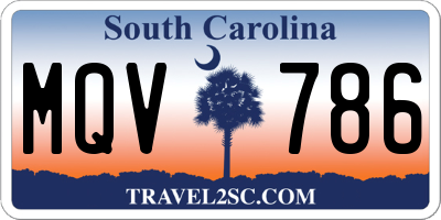 SC license plate MQV786