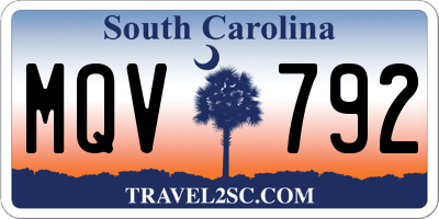 SC license plate MQV792